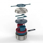 Набор посуды походный из нержавеющей стали с антипригарным покрытием MH 500 QUECHUA